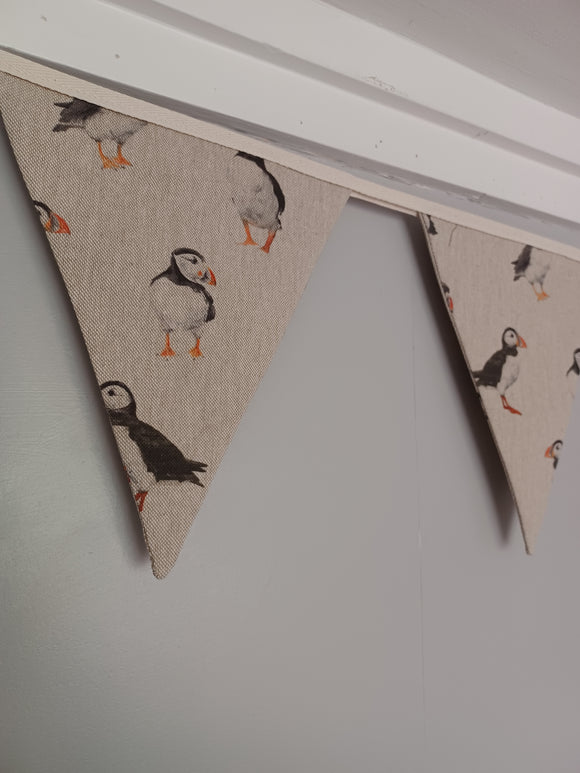Puffins fabric bunting