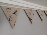 Puffins fabric bunting