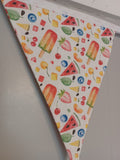 Fruit and Ice Lolly fabric bunting