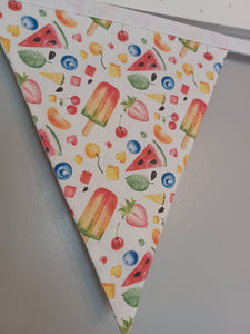 Fruit and Ice Lolly fabric bunting