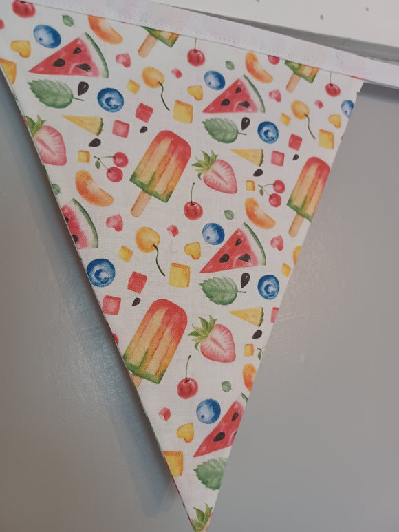 Fruit and Ice Lolly fabric bunting