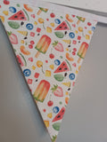 Fruit and Ice Lolly fabric bunting