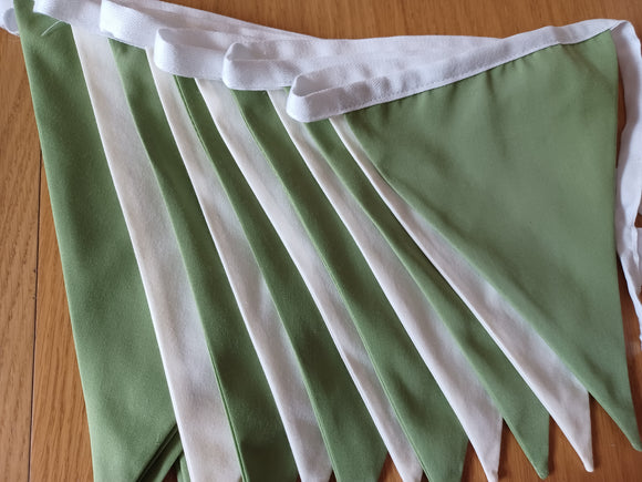 Sage Green and Cream Fabric Bunting