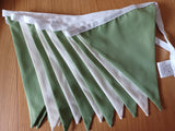 Sage Green and Cream Fabric Bunting