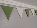 Sage Green and Cream Fabric Bunting