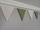 Sage Green and Cream Fabric Bunting