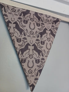 Horse theme fabric bunting,  equestrian decoration