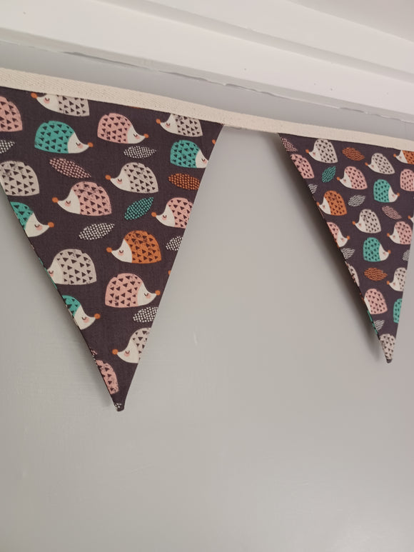 Hedgehogs fabric bunting