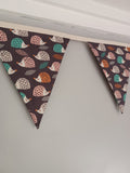 Hedgehogs fabric bunting