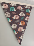 Hedgehogs fabric bunting
