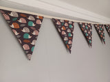 Hedgehogs fabric bunting