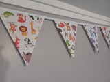Kids fabric bunting, animal nursery decor