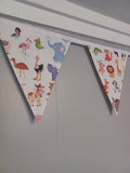 Kids fabric bunting, animal nursery decor