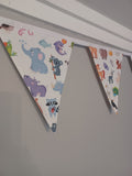 Kids fabric bunting, animal nursery decor