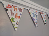 Kids fabric bunting, animal nursery decor