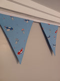 Nursery bunting, aeroplanes and parachutes
