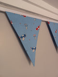 Nursery bunting, aeroplanes and parachutes