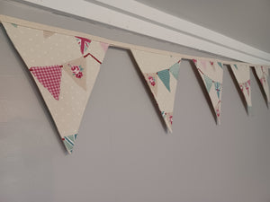 Bunting, party decoration, bunting design fabric made into bunting