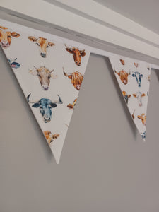Cows fabric bunting