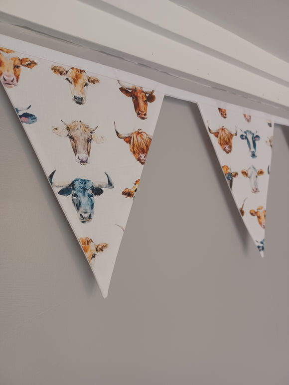 Cows fabric bunting