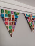 Vintage Stamps Fabric Bunting