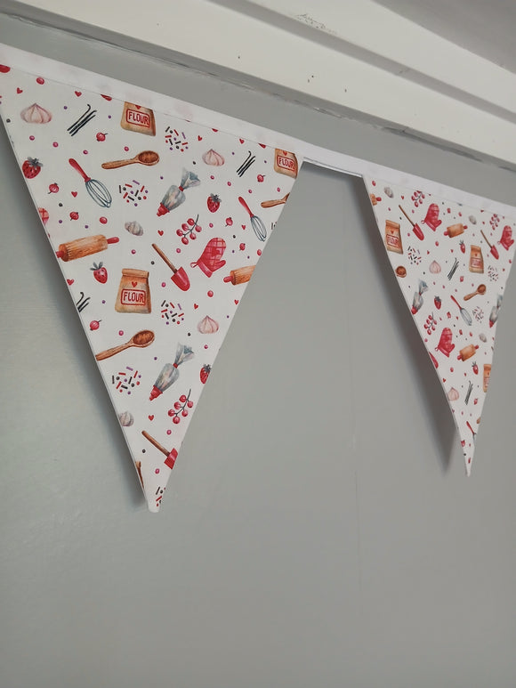 Baking fabric bunting, gift for Baker