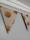 Sunflowers baskets fabric bunting