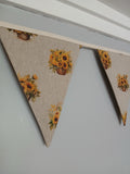 Sunflowers baskets fabric bunting