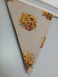 Sunflowers baskets fabric bunting