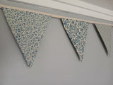 Blue and cream fabric bunting, French General Moda fabric