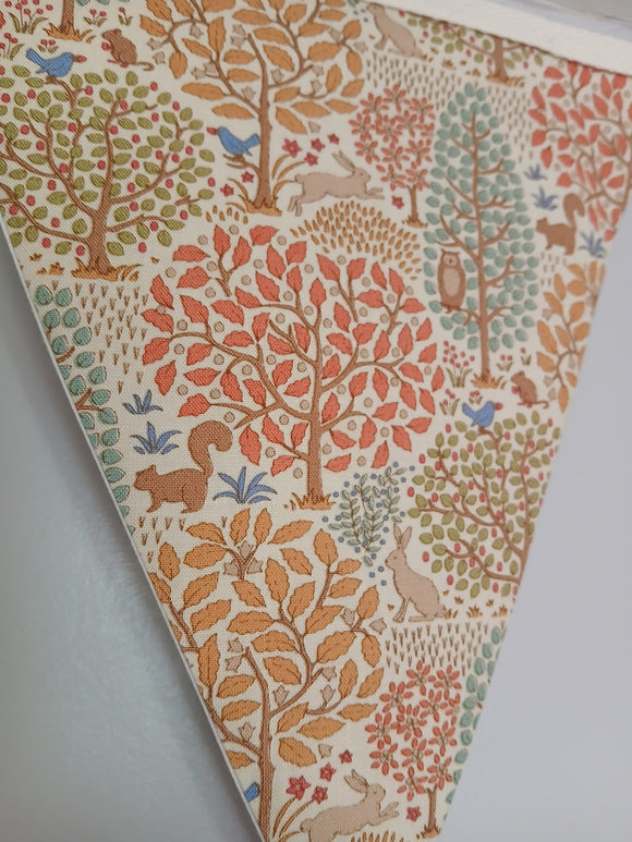 Pretty trees and animals fabric bunting