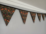 William Morris fabric bunting, Strawberry Thief design