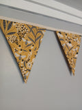 Mustard fabric bunting with bee garden design