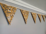 Mustard fabric bunting with bee garden design