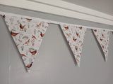 Pheasants fabric bunting,  country life home decor