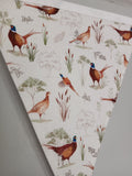 Pheasants fabric bunting,  country life home decor