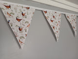 Pheasants fabric bunting,  country life home decor
