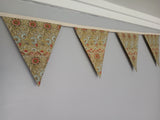 Corncockle Flower William Morris fabric bunting