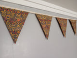 Violet and Cornflower fabric bunting,  William Morris