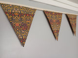 Violet and Cornflower fabric bunting,  William Morris