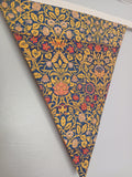 Violet and Cornflower fabric bunting,  William Morris