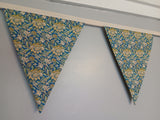 Art Nouveau Flowers Fabric Bunting,  William Morris design