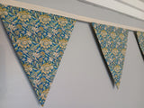 Art Nouveau Flowers Fabric Bunting,  William Morris design