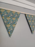 Art Nouveau Flowers Fabric Bunting,  William Morris design