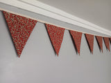 Red Willow Bough Fabric Bunting,  William Morris design