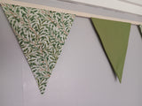 Willow Bough and Green fabric bunting