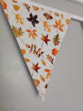 Autumn leaves fabric bunting