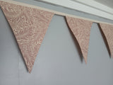 Larkspur fabric bunting, William Morris design