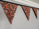 Foxes fabric bunting, Autumnal home decor