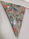 Woodland Animals fabric bunting, Autumn home decor